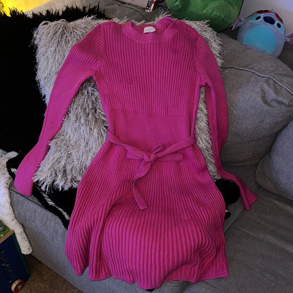 Abercrombie Kids Vibrant Pink Ribbed Sweater dress
